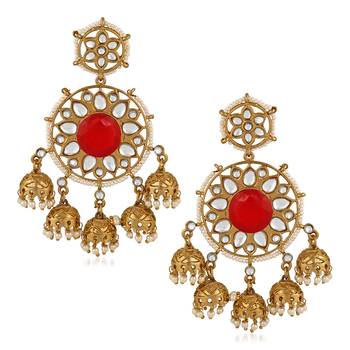 Red crystal earrings 1