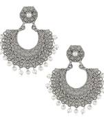 White pearl earrings