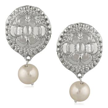 White pearl earrings 1