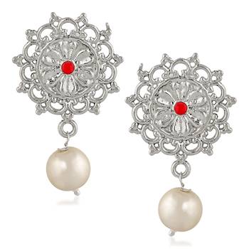 Red crystal earrings 1