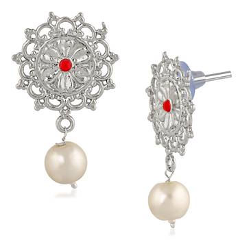 Red crystal earrings 3