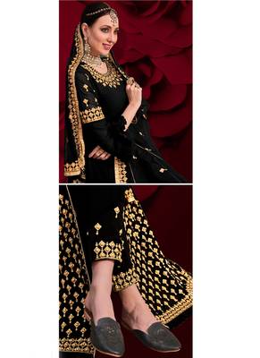 Black Georgette Wedding Salwar Kameez 4