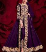 Purple Georgette Wedding Salwar Kameez