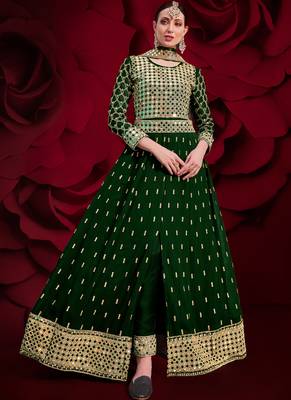 Green Georgette Wedding Salwar Kameez 1