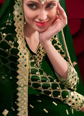 Green Georgette Wedding Salwar Kameez 4