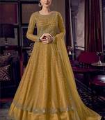 Yellow Butterfly Net Wedding Salwar Kameez