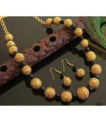 Beautiful Antique Gold Black Designer Necklace Dj28154