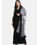 Black kurti plazzo set net duptta with all over black  border