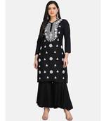 Black chikankari kurti with Plazzo