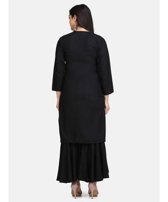 Black chikankari kurti with Plazzo 4