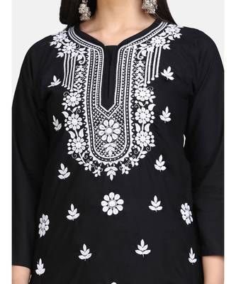 Black chikankari kurti with Plazzo 5