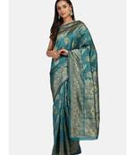 Teal Green Cotton Traditional Saree