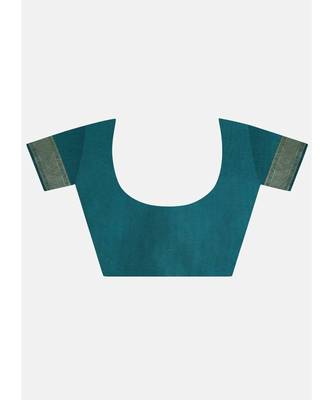 Teal Green Cotton Traditional Saree 6