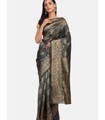 Grey Pure Cotton Traditional Saree