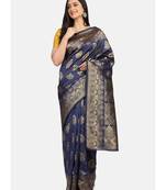 Blue Cotton Traditional Saree