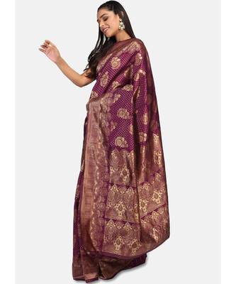 Magenta Cotton  Traditional Saree 3