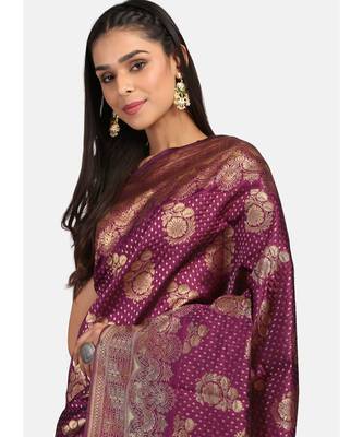 Magenta Cotton  Traditional Saree 4