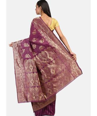 Magenta Cotton  Traditional Saree 5