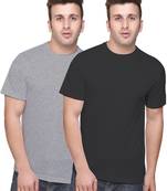 Multicolor plain cotton men-tshirts in Black Grey