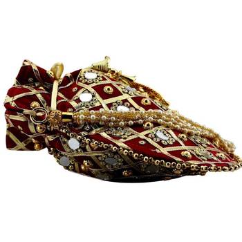 Rajasthani Jaipuri Ethnic Handcrafted Embellished Beaded Potli Wristlets Bags For Women's - Maroon 3