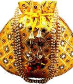 Rajasthani Jaipuri Ethnic Handcrafted Embellished Beaded Potli Wristlets Bags For Women's - Yellow