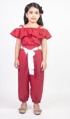 Ruviero maroon polka dot jumpsuit 1