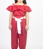 Ruviero maroon polka dot jumpsuit