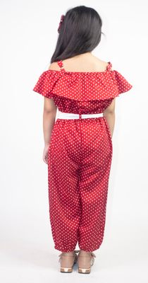 Ruviero maroon polka dot jumpsuit 3