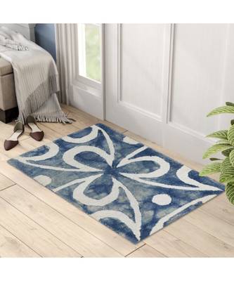 Wool Rug for Living Room/ Hall 2'x 3' Blue 1
