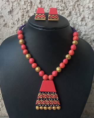 RozMili HandMade Terracotta jewellery set 2