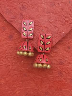 RozMili Handmade Terracotta jhumki earring 1