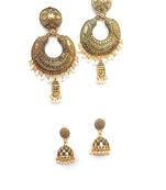 RozMili Gold plated oxidized jhumki earrings