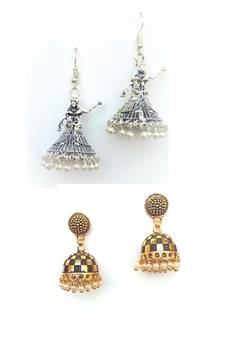 RozMili Gold / silver plated oxidized jhumki earrings