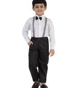 Black plain cotton silk boys-suit