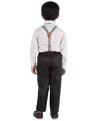 Black plain cotton silk boys-suit 2