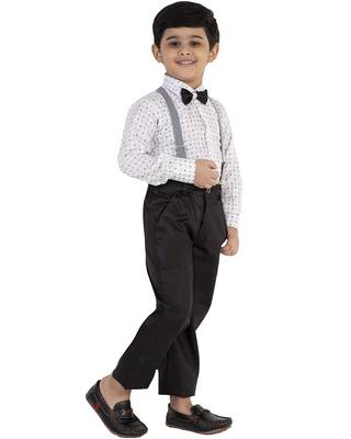 Black plain cotton silk boys-suit 3