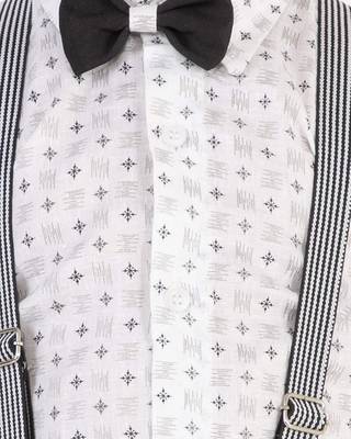 Black plain cotton silk boys-suit 4