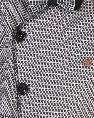 Black plain cotton silk boys-suit 4