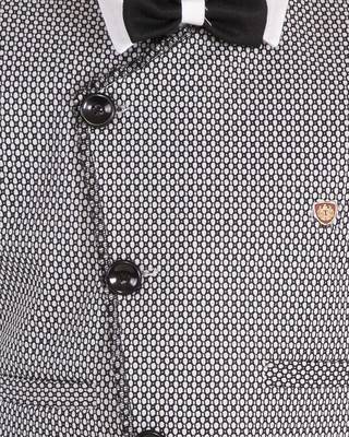 White plain cotton silk boys-suit 4