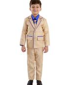 Blue plain cotton silk boys-suit