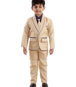 Blue plain cotton silk boys-suit
