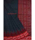 Bottle Green Red Jharana Khandua Cotton Saree
