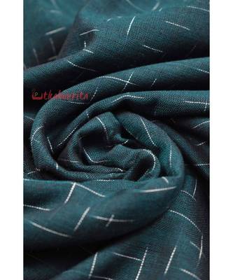 Bottle Green Red Jharana Khandua Cotton Saree 2