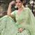 Light-green sequins embroidered net semi stitched Bridal lehenga