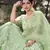 Light-green sequins embroidered net semi stitched Bridal lehenga