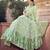 Light-green sequins embroidered net semi stitched Bridal lehenga