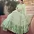 Light-green sequins embroidered net semi stitched Bridal lehenga