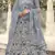 Grey embroidered net semi stitched Bridal lehenga