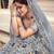 Grey embroidered net semi stitched Bridal lehenga