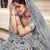 Grey embroidered net semi stitched Bridal lehenga